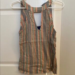 Colorful Cut Out Sleeveless Tank Top